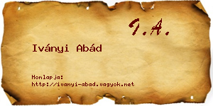 Iványi Abád névjegykártya